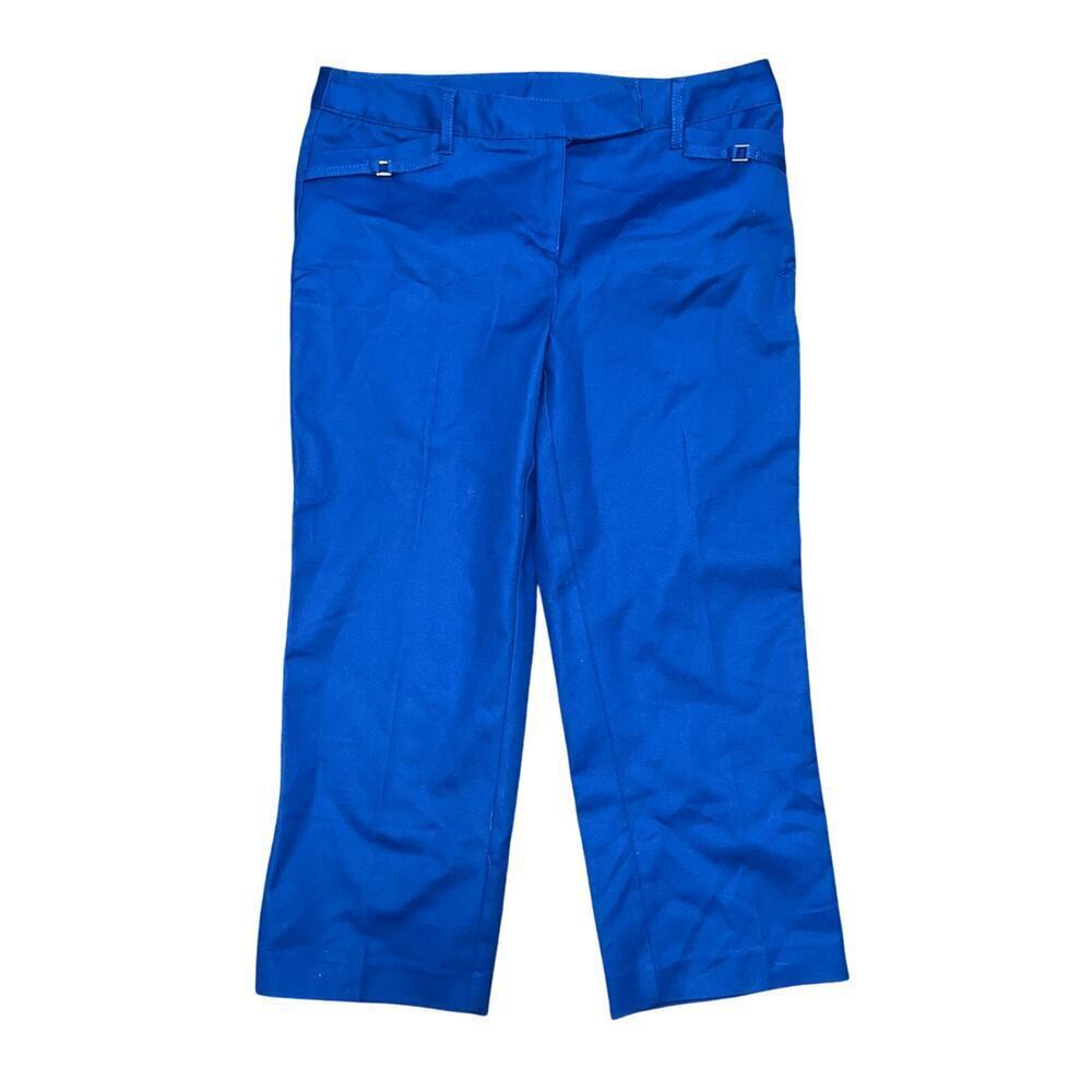 ANNE KLEIN Royal Blue Cropped Trousers Size 6